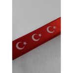 Ulutaş Kırmızı Ay Yıldız Bayrak Desenli Saten Kurdele