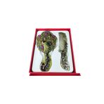 U&M GİFT Tavus Kuşu Desenli Vintage Ayna Tarak Seti – Özel Tasarım ve Özel Kutulu – 13,5 cm & 13 cm