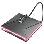 Umaniy RGB Harici CD DVD Sürücü USB 3.0 Tip C, DVD Sürücü Harici Taşınabilir RW Yazıcı CD Çalar Yazıcı
