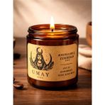 Umay Aura Kahve Kokulu Aromaterapi El Yapımı Mum %100 Soya Wax Amber Cam Kavanoz 210 cc - 1 Adet