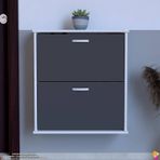 Umay Ayakkabılık 2 Düşer Kapak Duvara Monte (Farklı Genişlik ve Renk Seçeneği) (antrasit, 72 cm)