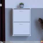 Umay Ayakkabılık 2 Düşer Kapak Duvara Monte (Farklı Genişlik ve Renk Seçeneği) (beyaz, 52 cm)