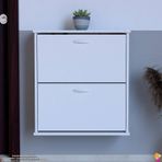 Umay Ayakkabılık 2 Düşer Kapak Duvara Monte (Farklı Genişlik ve Renk Seçeneği) (beyaz, 72 cm)