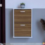 Umay Ayakkabılık 2 Düşer Kapak Duvara Monte (Farklı Genişlik ve Renk Seçeneği) (ceviz, 52 cm)