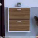 Umay Ayakkabılık 2 Düşer Kapak Duvara Monte (Farklı Genişlik ve Renk Seçeneği) (ceviz, 72 cm)