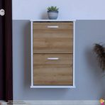 Umay Ayakkabılık 2 Düşer Kapak Duvara Monte (Farklı Genişlik ve Renk Seçeneği) (meşe, 52 cm)