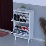 Umay Ayaklı 52 Cm 2 Düşer Kapaklı Ayakkabılık, Beyaz
