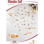 Umay Bebek 12 Parça Organik Müslin Bebek Pikesi, Battaniyesi, Ağız Bezi, Salya Bezi, Önlük