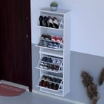 Umay İkili Asma 52 Cm 4 Düşer Kapaklı Ayakkabılık, Beyaz