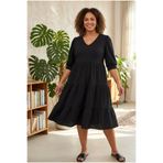 Umay moda 59 Siyah Bürümcük Kadın Elbise Şık & Spor