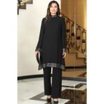 Umay Şifon Tunik Pantolon Ikili Tesettür Takım Siyah - 50