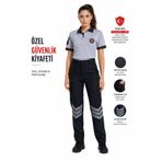 UMAY ÜNİFORMA Kadın Özel Güvenlik Pantolonu %3 Likralı Ripstop Kumaş Reflektörlü Komando Cep Yönetmeliğe Uygun Dayanıklı Rahat Siyah Güvenlik Pantolonu Taktik Güvenlik Pantolonu