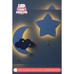 UmayBabyDekor 1 Adet Ay 1 Adet Yıldız Gece Lambası Bebek Çocuk Odası Duvar Dekorasyonu Aydınlatma Ahşap Lamba
