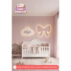 UmayBabyDekor 2 ‘li bulut ve fiyonk Gece lambası Bebek Çocuk Odası Duvar Dekorasyonu Aydınlatma Ahşap Gece Lambası