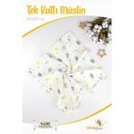 Umaybebek 100X100 Cm, Organik Tek Katlı Müslin Bebek Pikesi, Battaniyesi-Sarı Bulut