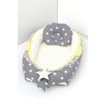 Umaybebek Babynest, Bebek Uyku Yatağı 0-2 Yaş - Pamuk Kumaş - Koyu Gri Sarı