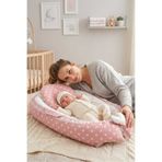 Umaybebek Babynest, Bebek Uyku Yatağı 0-2 Yaş - Pamuk Kumaş - Pudra Yıldız
