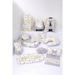 Umaybebek Babynest Puset Örtüsü Alt Açma Emzirme Yastığı Bel Destekli Ana Kucağı Bebek Arabası Minderi-Panço - Gri - Sarı