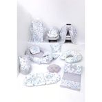 Umaybebek Babynest Puset Örtüsü Alt Açma Emzirme Yastığı Bel Destekli Ana Kucağı Bebek Arabası Minderi-Panço-Mavi Kelebek P