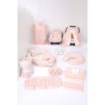 Umaybebek Babynest Puset Örtüsü Alt Açma Emzirme Yastığı Bel Destekli Ana Kucağı Bebek Arabası Minderi-Tutmalı - Açık Pembe