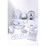Umaybebek Babynest Puset Örtüsü Alt Açma Emzirme Yastığı Bel Destekli Ana Kucağı Bebek Arabası Minderi-Tutmalı - Mavi