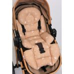Umaybebek Ortopedik Bel Destekli Bebek Arabası Minderi, Pamuk Kumaş - Orijinal Ürün - Beige - Navy