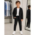 Umbaby Erkek Çocuk 3’lü Takım Elbise Ceket Pantolon Tişört Kombin - 9 Yaş - Siyah