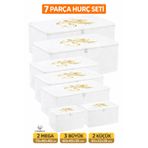 umbellatum 2 Mega 3 Büyük 2 Küçük Hurç Seti Beyaz Düzenleyici Organizer | Baza Altı & Dolap İçi Saklama