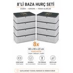 umbellatum 8 Adet antrasit Baza Altı Düzenleyici Hurç Baza Altı Büyük Boy Saklama Hurcu