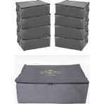Umbellatum 8 Adet Siyah Baza Tipi Hurç 64X46 x 22 cm Baza Altı Büyük Boy Saklama Hurcu - Antrasit