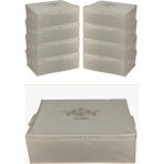 Umbellatum 8 Adet Siyah Baza Tipi Hurç 64X46 x 22 cm Baza Altı Büyük Boy Saklama Hurcu - Bej