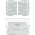 Umbellatum 8 Adet Siyah Baza Tipi Hurç 64X46 x 22 cm Baza Altı Büyük Boy Saklama Hurcu - Beyaz