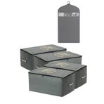 umbellatum Hurç Organizer Saklama Çantası 4 Adet 64x41x35 Cm Ve 1 Elbise Kılıfı Gri Renk 5'li Set