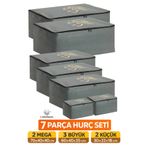 umbellatum Hurç Organizer Seti 7 Parça | 2 Mega 3 Büyük 2 Küçük | Antrasit Baza Altı & Dolap İçi Düzenleyici