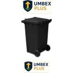 Umbex Plastik Çöp Konteyneri 240 Litre Konteyner - A+ Isıya Dayanıklı Malzeme - - Siyah