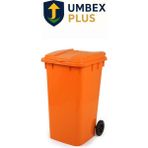 Umbex Plastik Çöp Konteyneri 240 Litre Konteyner - A+ Isıya Dayanıklı Malzeme - - Turuncu