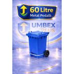 Umbex Plastik Pedallı Çöp Konteyneri 60 Litre Plastik Konteyner - A Isıya Karşı Dayanıklı Malzeme - Mavi