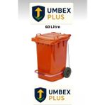 Umbex Plastik Pedallı Çöp Konteyneri 60 Litre Plastik Konteyner - A Isıya Karşı Dayanıklı Malzeme - Turuncu