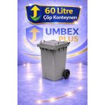 Umbex Plus-Plastik Çöp Konteyneri 60 Litre Plastik Konteyner - A Isıya Karşı Dayanıklı Malzeme - Gri