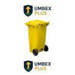 Umbex Plus Sarı Plastik Çöp Konteyneri 120 Litre Konteyner - A+ Isıya Karşı Dayanıklı Malzeme - Sarı