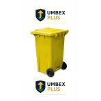 Umbex Plus Sarı Plastik Çöp Konteyneri 240 Litre Konteyner - A+ Isıya Karşı Dayanıklı Malzeme - Sarı