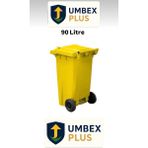 Umbex Plus Umbex Atık Plastik Çöp Konteyneri 90 Litre Plastik Konteyner - A Isıya Karşı Dayanıklı- - Sarı
