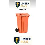 Umbex Plus Umbex Atık Plastik Çöp Konteyneri 90 Litre Plastik Konteyner - A Isıya Karşı Dayanıklı- - Turuncu