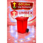 Umbex Plus Umbex Plastik Çöp Konteyneri 60 Litre Plastik Konteyner - A Isıya Karşı Dayanıklı Malzeme - Kırmızı