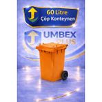 Umbex Plus Umbex Plastik Çöp Konteyneri 60 Litre Plastik Konteyner - A Isıya Karşı Dayanıklı Malzeme - Turuncu
