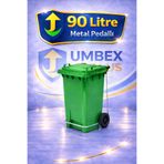 UMBEX PLUS Umbex Plastik Pedallı Çöp Konteyneri 90 Litre Plastik Konteyner - A Isıya Karşı Dayanıklı YESIL