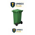 Umbex Plus Yeşil Plastik Çöp Konteyneri 120 Litre Konteyner - A+ Isıya Karşı Dayanıklı Malzeme - Yeşil