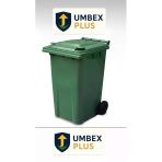 Umbex Plus Yeşil Plastik Çöp Konteyneri 240 Litre Konteyner - A+ Isıya Karşı Dayanıklı Malzeme - Yeşil