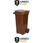 Umbex Tıbbı Atık Plastik Çöp Konteyneri 120 Litre Konteyner - A Isıya Karşı Dayanıklı- - Kahverengi