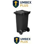 Umbex Tıbbı Atık Plastik Çöp Konteyneri 120 Litre Konteyner - A Isıya Karşı Dayanıklı- - Siyah